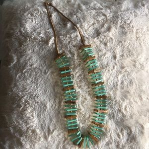 Kate Spade Flats Turquoise and Gold Necklace